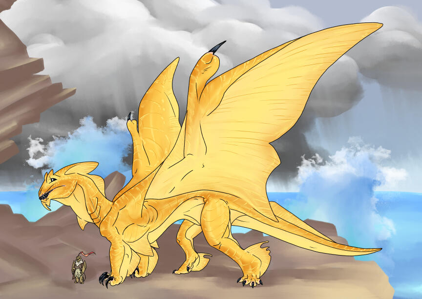 Gilded Carp Dragon with Knight