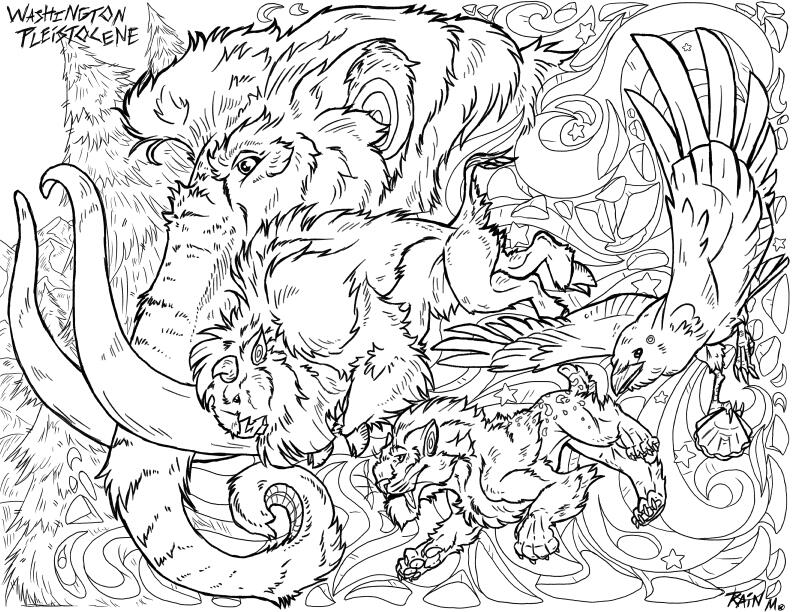 ArtEd&#39;s SITL Coloring Page - Washington&#39;s Pleistocene